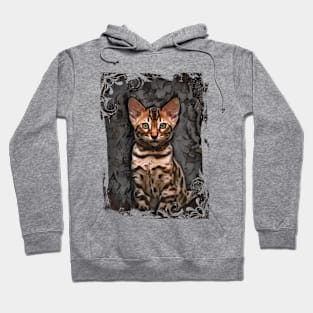 Bengal Kitten On Textured Background Hoodie